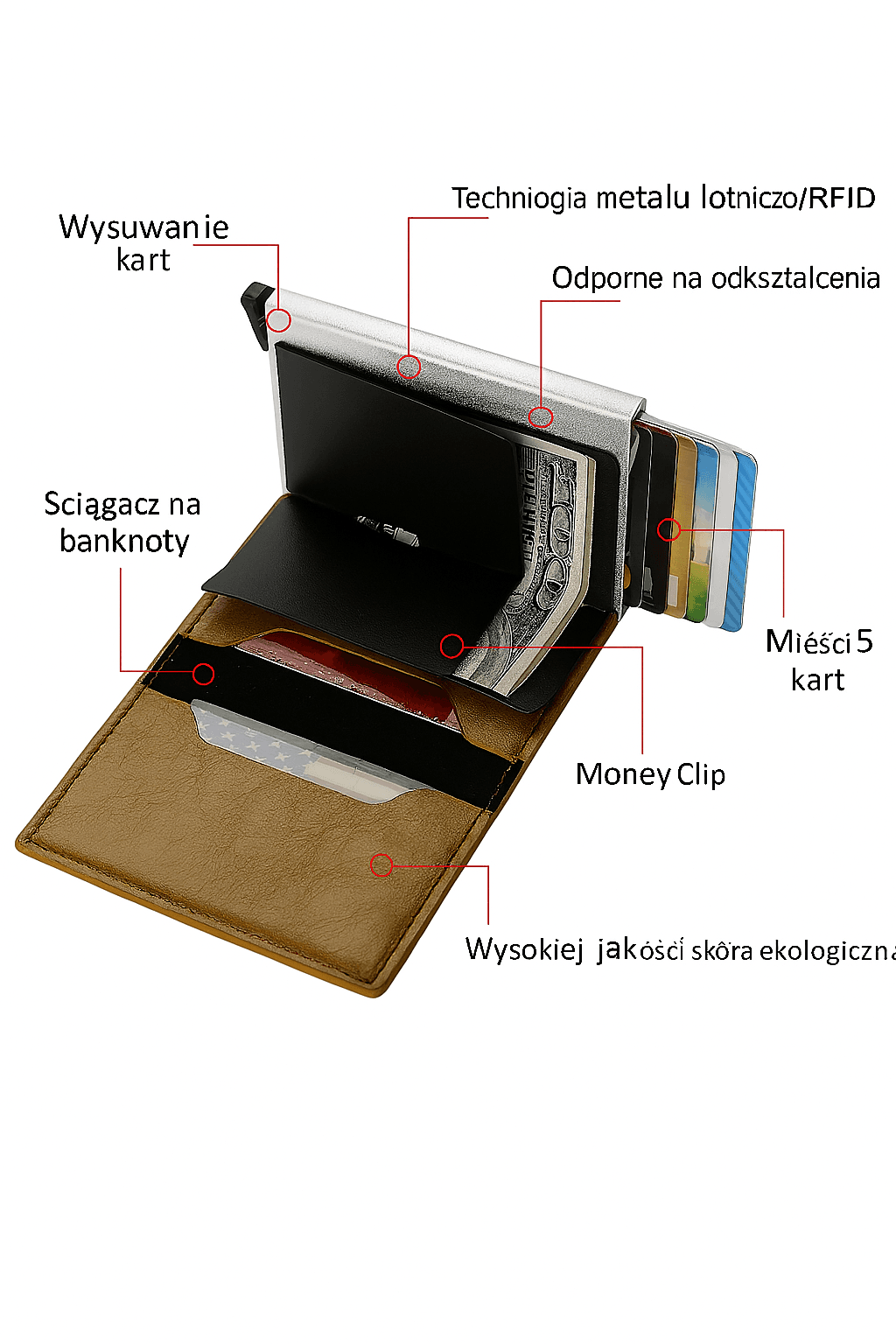 Luksusowy Portfel RFID z Włókna Węglowego i Aluminium